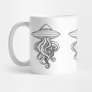 UFO Ocotopus Hybrid Line Art Mug Design Mug